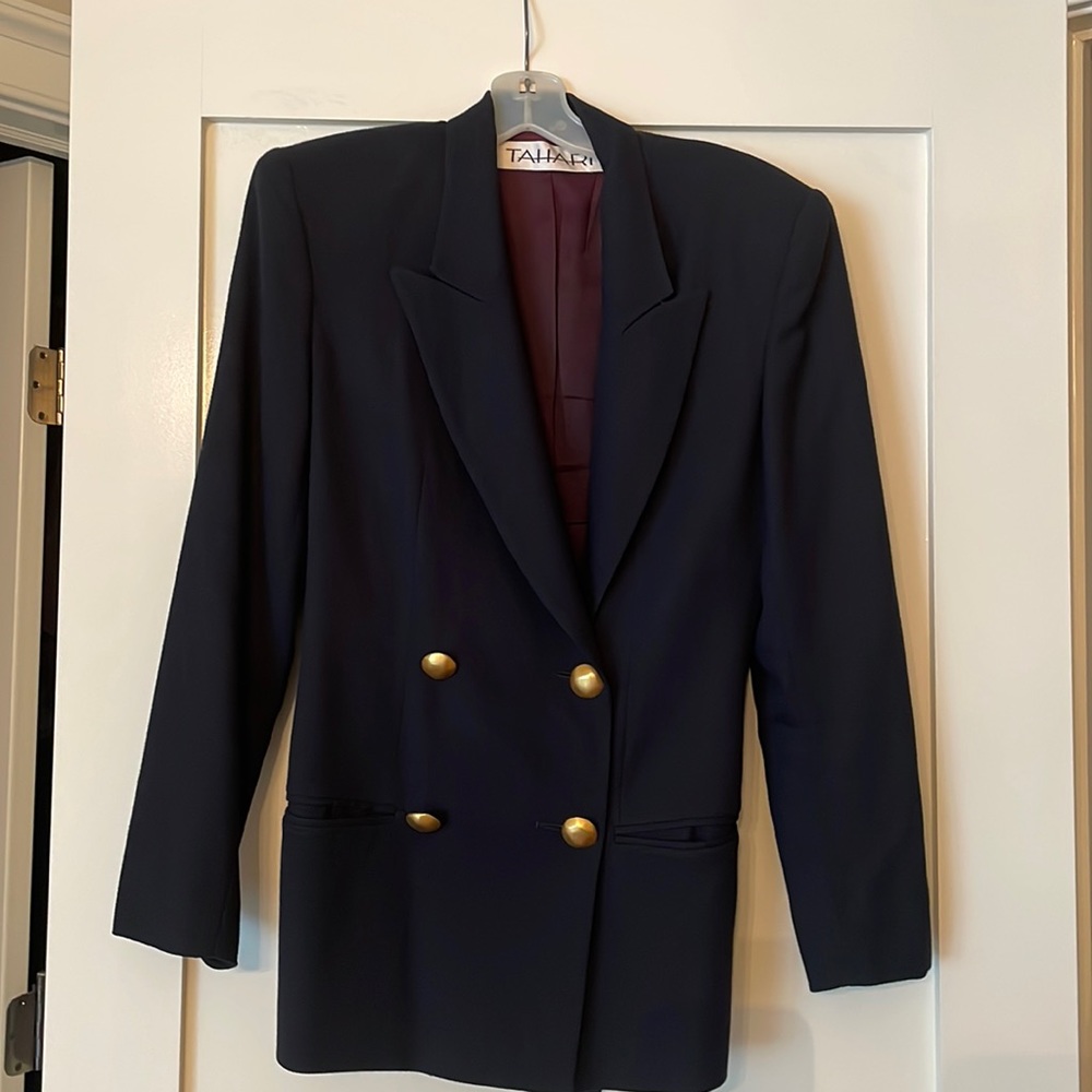 Tahari Navy blazer. Double breasted